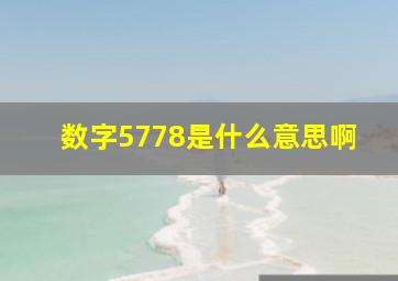 数字5778是什么意思啊