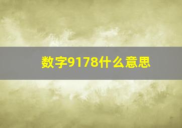 数字9178什么意思