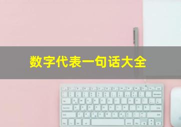 数字代表一句话大全