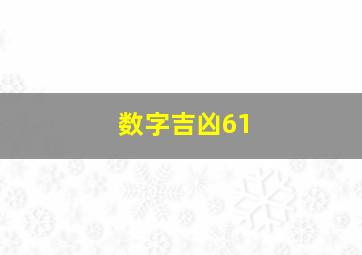 数字吉凶61