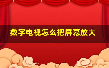 数字电视怎么把屏幕放大