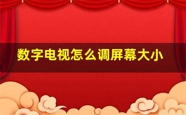 数字电视怎么调屏幕大小