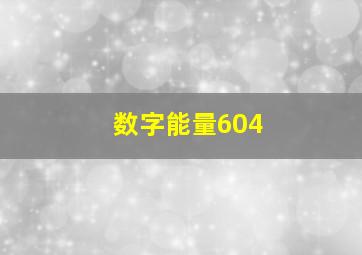 数字能量604