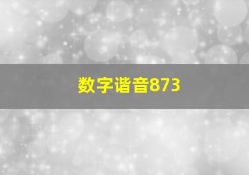 数字谐音873