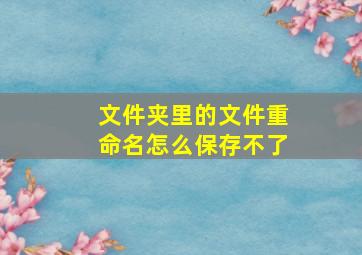 文件夹里的文件重命名怎么保存不了