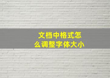 文档中格式怎么调整字体大小