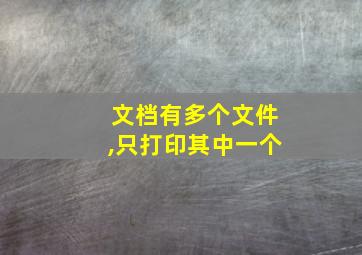 文档有多个文件,只打印其中一个