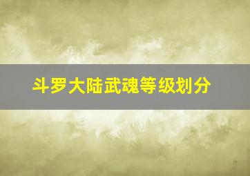 斗罗大陆武魂等级划分