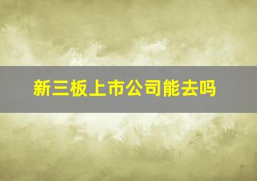 新三板上市公司能去吗