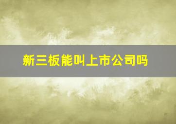 新三板能叫上市公司吗