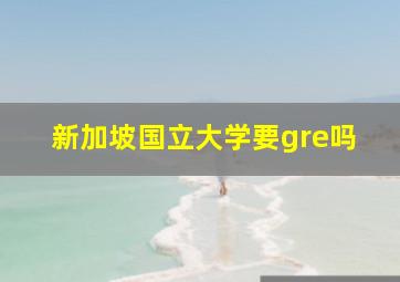 新加坡国立大学要gre吗