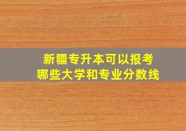 新疆专升本可以报考哪些大学和专业分数线