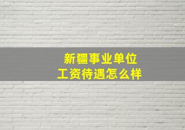 新疆事业单位工资待遇怎么样