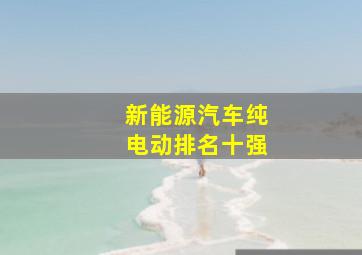 新能源汽车纯电动排名十强