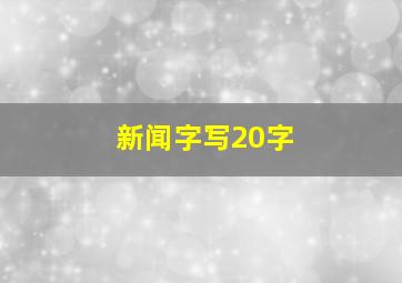 新闻字写20字