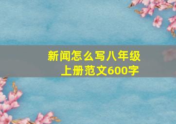 新闻怎么写八年级上册范文600字