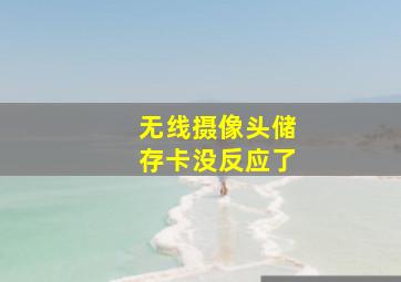 无线摄像头储存卡没反应了