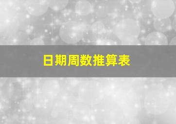 日期周数推算表