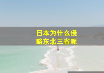 日本为什么侵略东北三省呢