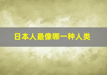 日本人最像哪一种人类