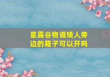 星露谷物语矮人旁边的箱子可以开吗