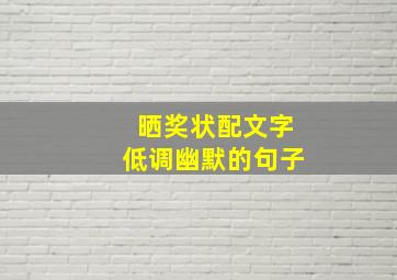 晒奖状配文字低调幽默的句子