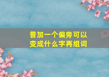 普加一个偏旁可以变成什么字再组词