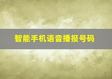 智能手机语音播报号码