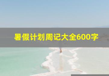 暑假计划周记大全600字