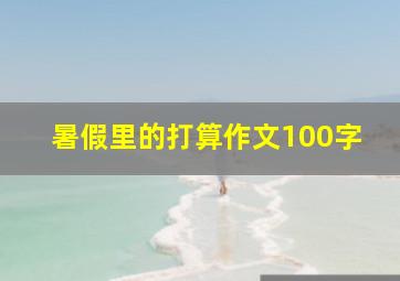 暑假里的打算作文100字