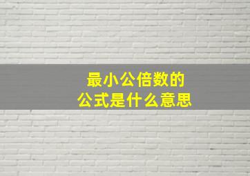 最小公倍数的公式是什么意思