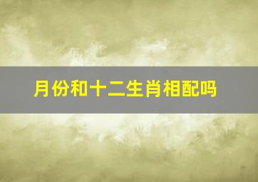 月份和十二生肖相配吗