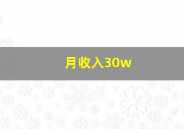 月收入30w