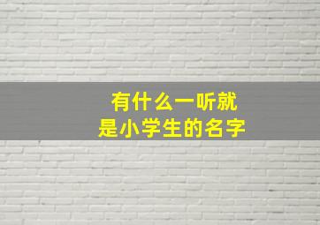 有什么一听就是小学生的名字