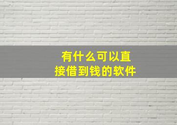 有什么可以直接借到钱的软件