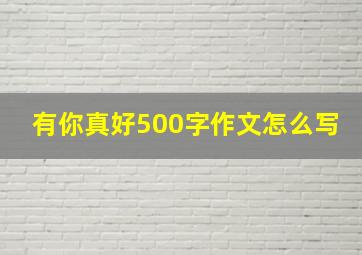 有你真好500字作文怎么写