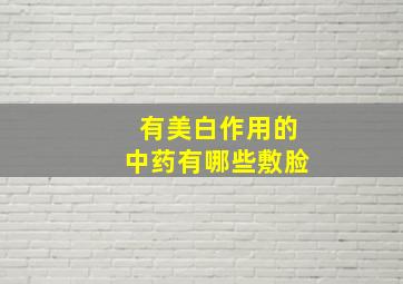 有美白作用的中药有哪些敷脸