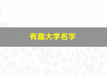 有趣大学名字