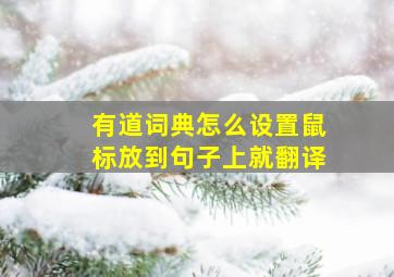 有道词典怎么设置鼠标放到句子上就翻译