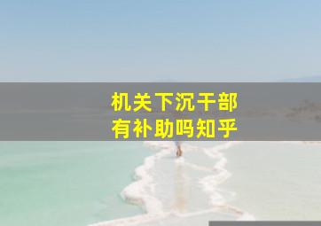 机关下沉干部有补助吗知乎