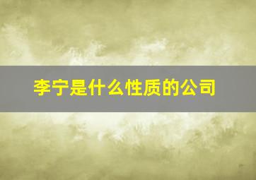 李宁是什么性质的公司