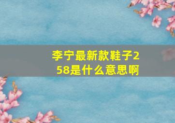 李宁最新款鞋子258是什么意思啊