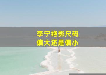 李宁绝影尺码偏大还是偏小