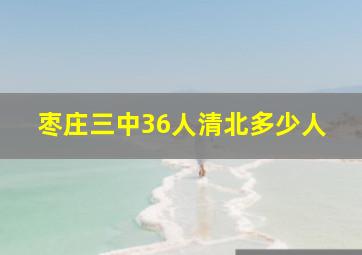 枣庄三中36人清北多少人