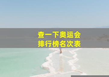 查一下奥运会排行榜名次表