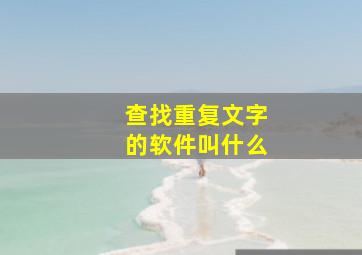 查找重复文字的软件叫什么