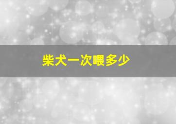 柴犬一次喂多少