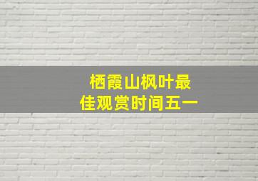 栖霞山枫叶最佳观赏时间五一