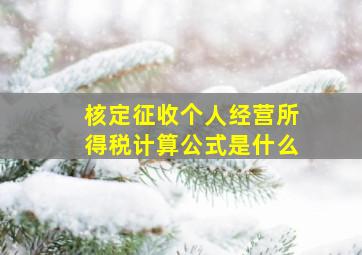 核定征收个人经营所得税计算公式是什么