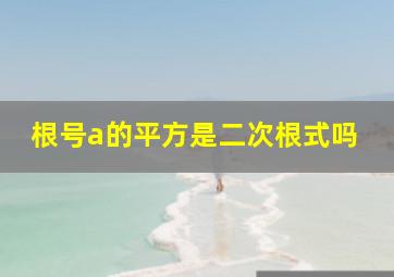 根号a的平方是二次根式吗